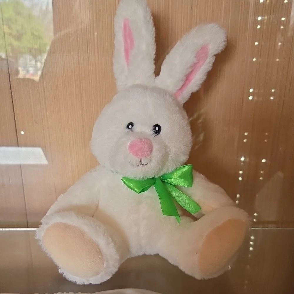 Bunny Stuffed with Green Bow